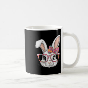 Cute Floral Easter Bunny Funny Easter Rabbit With Coffee Mug