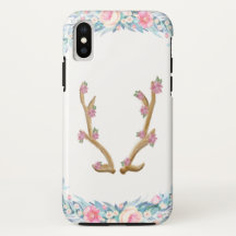 Cute Floral Elk Antler Phone Case