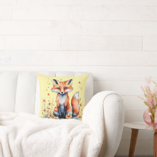 Cute floral fox cushion