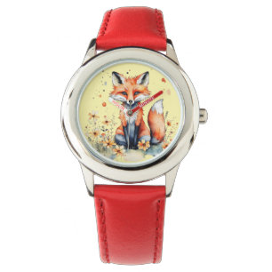 Cute floral fox watch