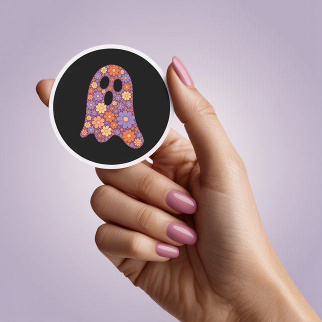 Cute Floral Ghost Boo Sticker Halloween (Creator Uploaded)