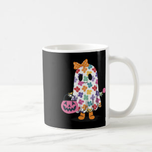 Cute Floral Ghost Trick Or Treat Funny Halloween C Coffee Mug