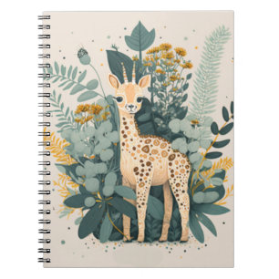 Cute floral giraffe notebook