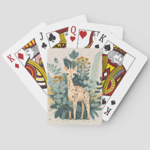 Cute floral giraffe playing cards