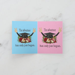 Cute Floral Graduation Cap The Adventure Begins Card