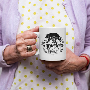 Cute Floral Grandma Bear   Gift for Grandma Coffee Mug