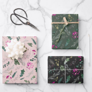 Cute Floral Greenery Gift  Wrapping Paper Sheet