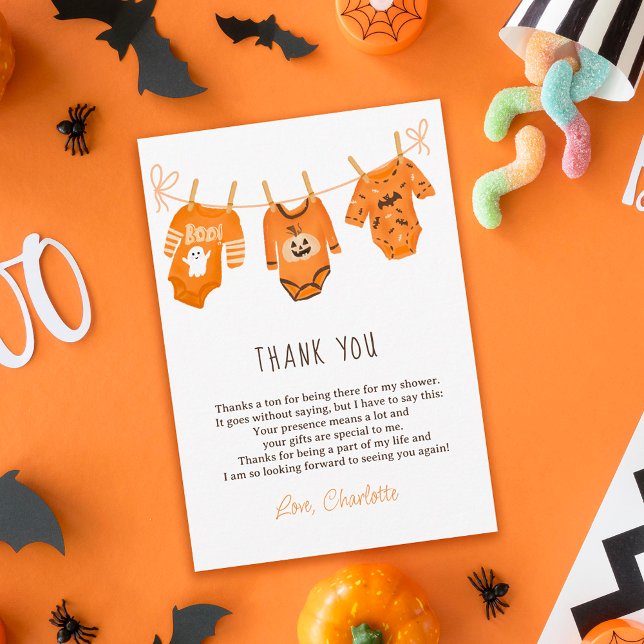 Cute floral Halloween thank you baby shower  (Cute floral Halloween thank you baby shower )