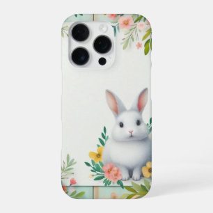 Cute, floral happy Easter bunny iPhone 16 Pro Case