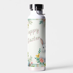 Cute, floral happy Easter bunny Water Bottle