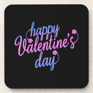 Cute Floral Happy Valentine's Day   Coaster