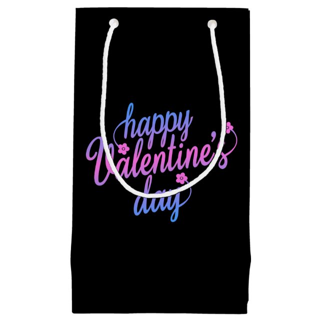 Cute Floral Happy Valentine's Day | Gift Bag (Front)