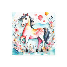 Cute floral horse