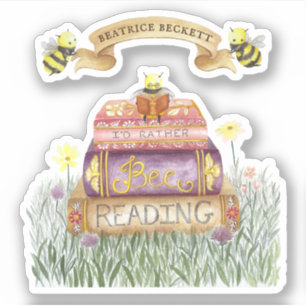 Cute Floral I'd Rather Bee Reading Book Lover