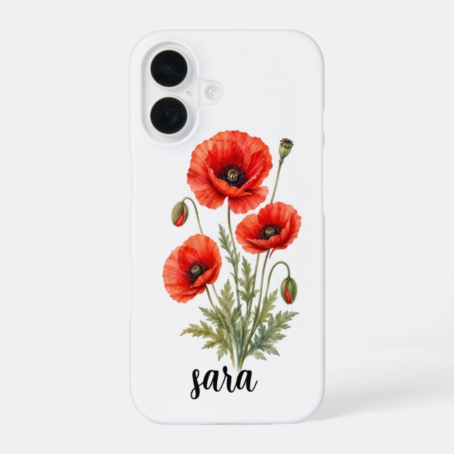 Cute Floral iPhone 16 Case (Back)