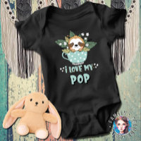 Cute Floral Kawaii Racoon I Love My Pop