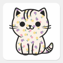 Cute floral kitty
