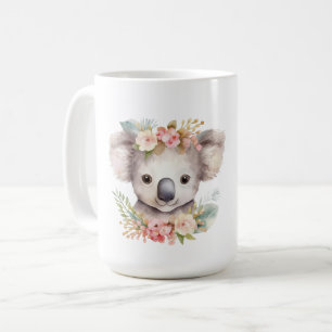 Cute Floral Koala Bear Coffee Mug