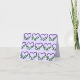Cute Floral Lavender Heart Thank You Card