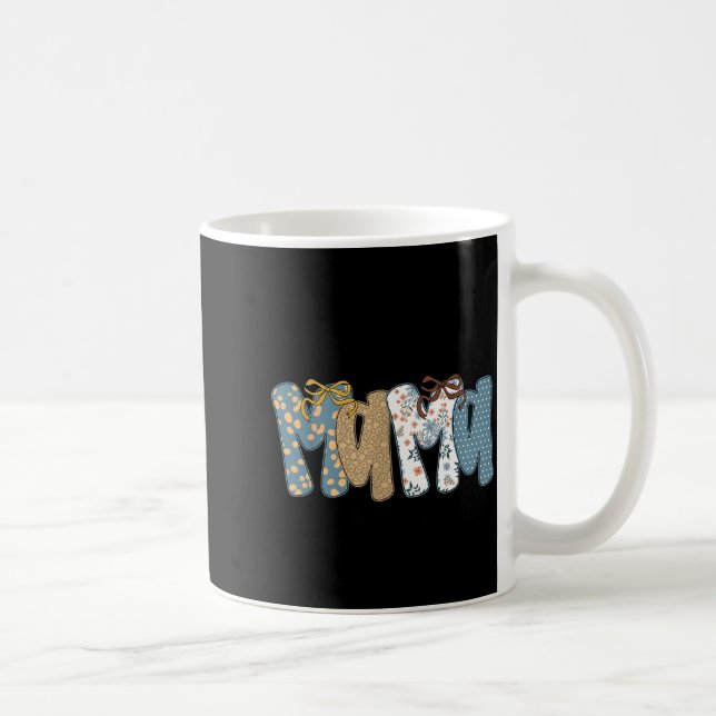 Cute Floral Leopard Coquette Fall Promoted To Mama Coffee Mug (Right)