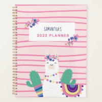 Cute Floral Llama Personalised Pink
