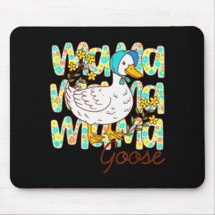 Cute Floral Mama Goose Coquette Mother's Day Silly Mouse Pad