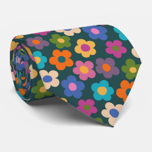 Cute Floral Meadow Pattern Neck Tie