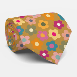 Cute Floral Meadow Pattern Neck Tie