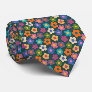 Cute Floral Meadow Pattern Neck Tie