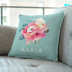Cute floral minimalist Gift For Mom Throw Pillow