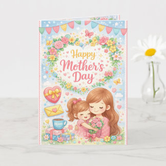 Cute Floral Mother’s Day Card Pastel Vintage