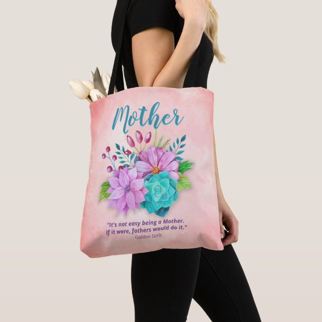 Cute Floral MOTHERS  Tote Bag (Close Up)
