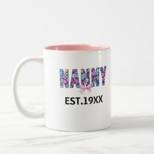 Cute Floral Nanny Mug Personalised Grandma Gift Id