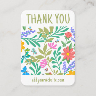 Cute Floral Nature Thank You For Your Purchase Card