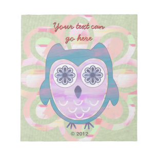 Cute Floral Owl Notepad