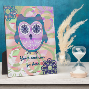 Cute Floral Owl Plaque