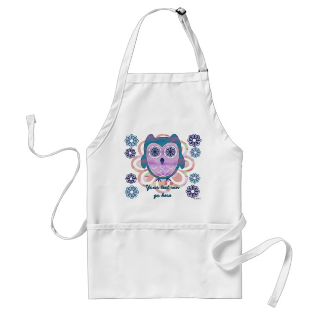 Cute Floral Owl Standard Apron (Front)