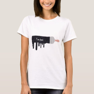 Cute Floral Paint Brush - I’m Fine T-Shirt