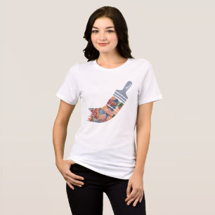 Cute Floral Paint Brush Tri-Blend Shirt