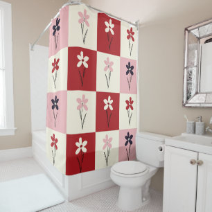 Cute floral pattern 60s shower curtain