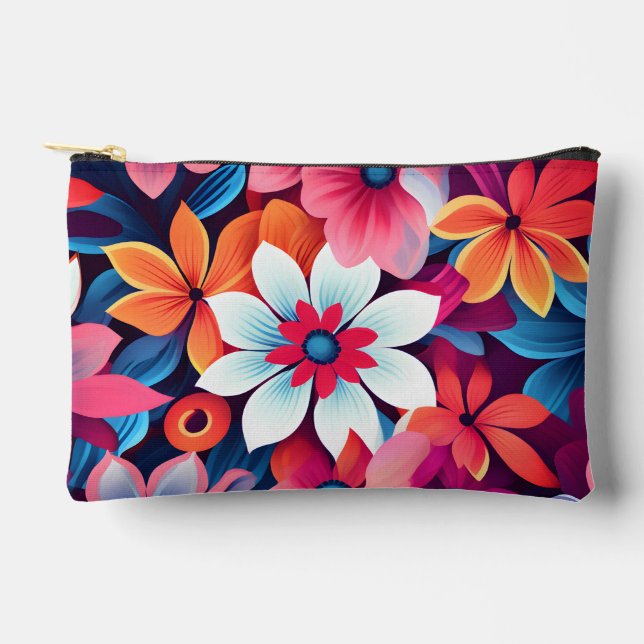 Cute Floral Pattern Accessory Pouch (Front)