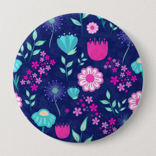 Cute floral pattern background 10 cm round badge
