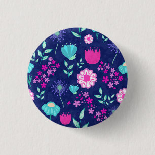 Cute floral pattern background 3 cm round badge