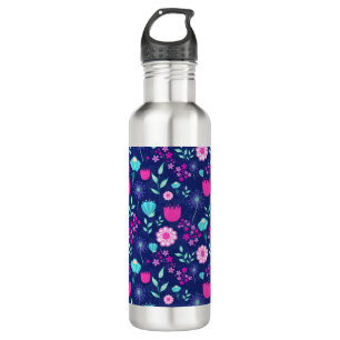Cute floral pattern background 710 ml water bottle