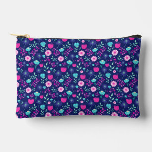 Cute floral pattern background accessory pouch