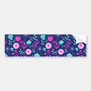 Cute floral pattern background bumper sticker