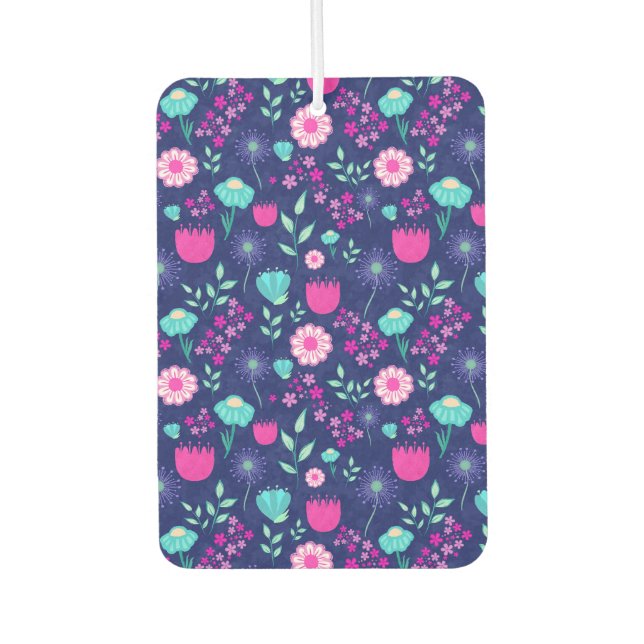 Cute floral pattern background car air freshener (Front)