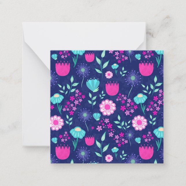 Cute floral pattern background card (Front)