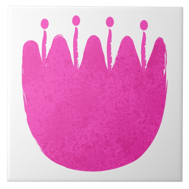 Cute floral pattern background ceramic tile (Front)