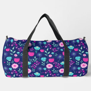 Cute floral pattern background duffle bag